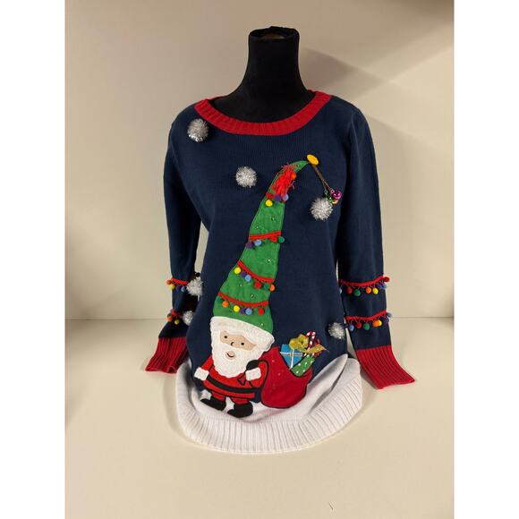 Holiday Time Sweaters - Holiday Time. Women’s Sz M (8-10) Ugly Christmas Santa Tree Light Up Sweater